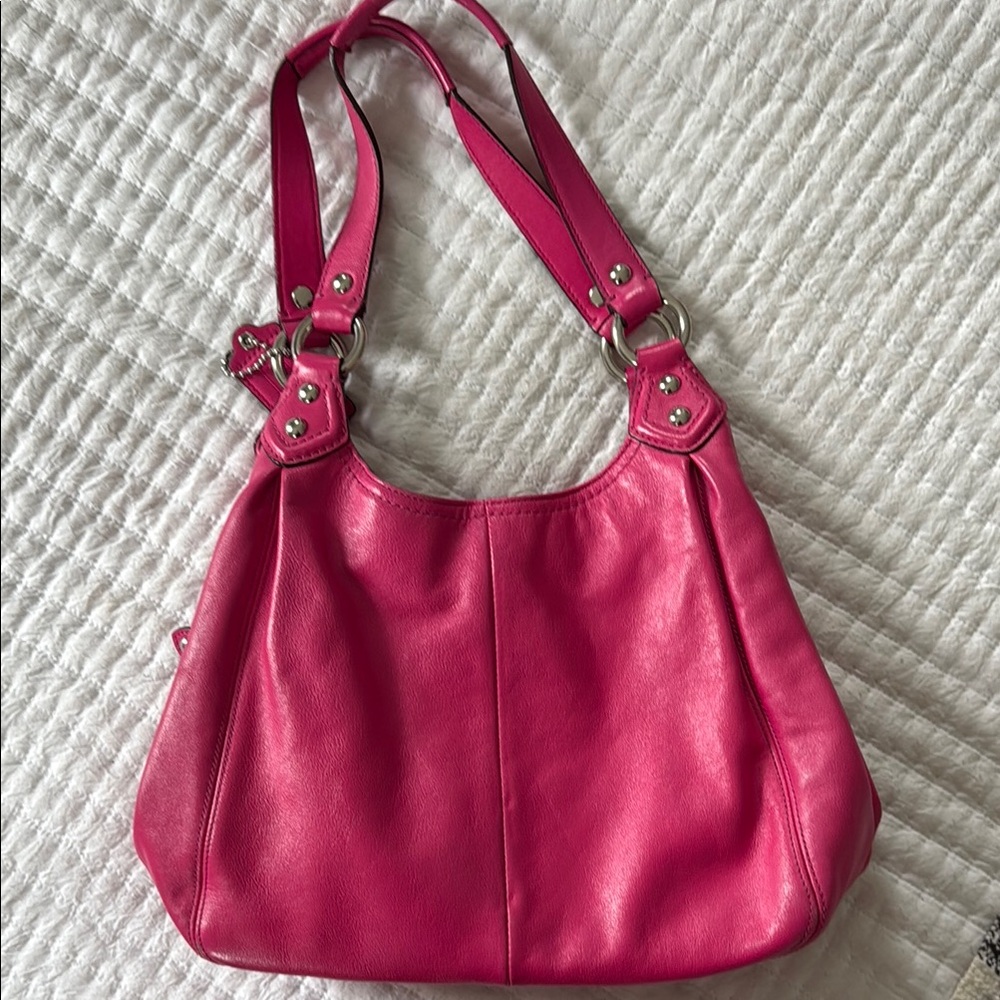 Pink Leather Shoulder Bag